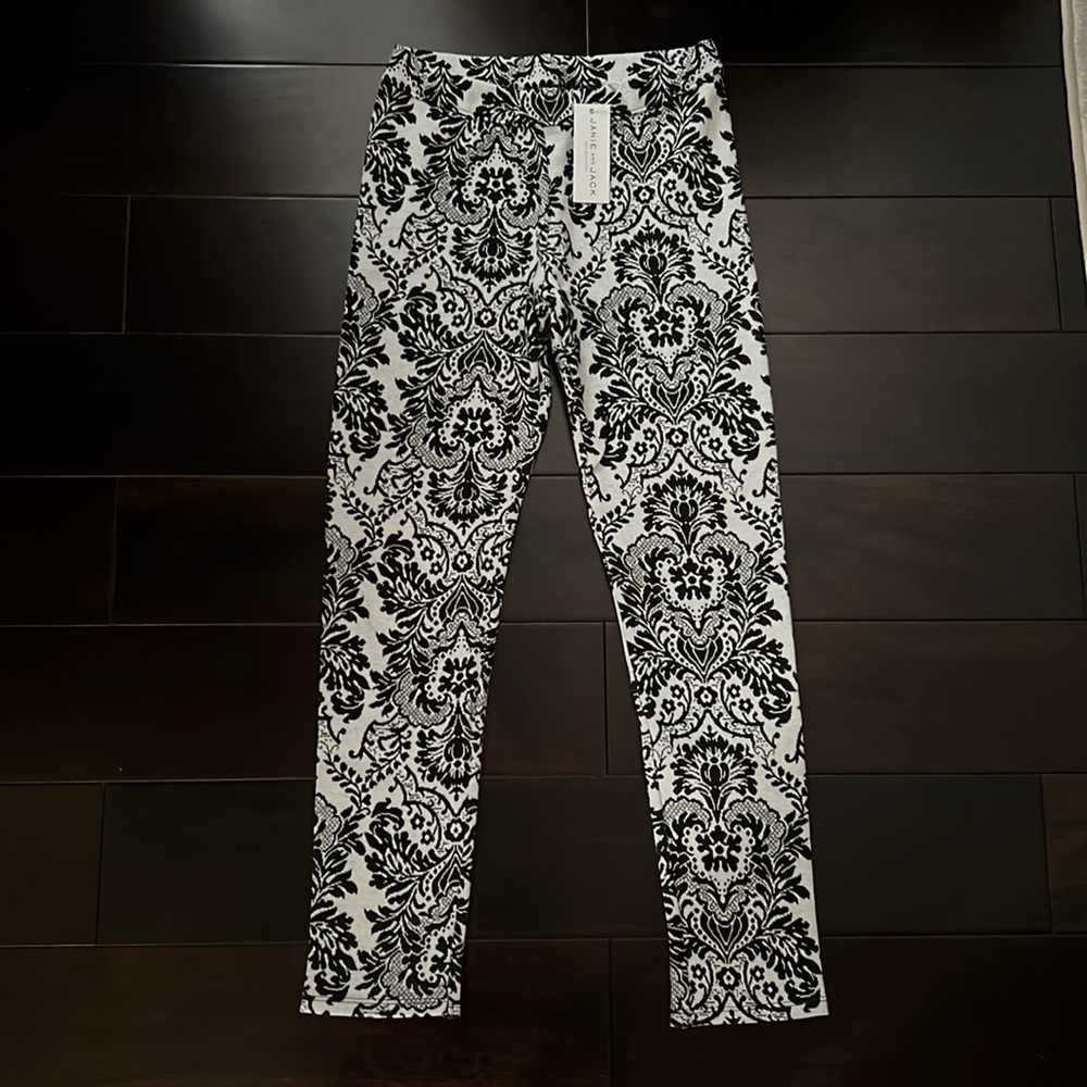 NWT Janie and Jack legging pants knit damask pattern size 10 girls